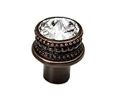 Carpe Diem Hardware Carpe Diem 860-22C Cache' Oil Rub Bronze Medium round knob with 18mm swarovski e