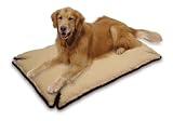 Premier Pet Kennel Komfy 16-by-26-Inch Fleece-Backed Faux-Sheepskin Pad, Bones on Squares, Small