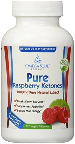 Omega Soul Raspberry Ketones Pure Extract - 1000mg Servings/Day - Highest Strength
