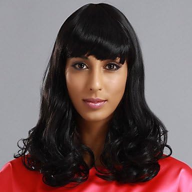 HI GIRL New Sexy Ladies Medium Long Black Curly Wavy Natural Hair Women Wigs / Wig Cap About 20inch/50cm #6