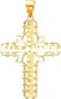 14K Yellow Gold Cross Pendant Religious Jewelry New