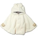 《H28年秋冬物》(日本製) Pample Mousse(パンプルムース) シープボア動物マスコット付きマント 80cm~90cm/IV NO.DP-64108