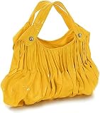 Oversized Patent Yellow Pleated Tote