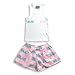 Stupid Factory - Girls Shortie Pajamas, White, Pink