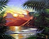  Kauai Sunset Surf Art Print - Matted and Signed by Wade Koniakowsky
