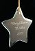 PERSONALIZED Engraved STAR SHAPED Beveled Glass CHRISTMAS TREE Holiday ORNAMENT