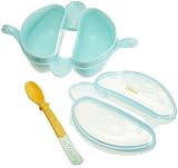 Dubon 2 Compartment Feeding Bowl with Spoon, Colors May Vary