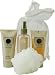 Nokomis By Coty For Women. Set-body Mist 4 Ounces & Shower Gel 3 Ounces & Body Lotion 3 Ounces & Poof Body Sponge & Clear Plastic Tote