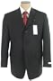 Calvin Klein Mens Single Breasted 3 Button Black Pinstripe Wool Suit - Size 38S