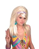 Womens Costume Wigs Retro 60's 70's Hip Mod Disco Girl 1960's 1970's Long Platinum Blonde Hair Wig