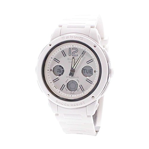 Casio Women's Baby-G BGA150-7B White Resin Quartz Watch with Digital Dial