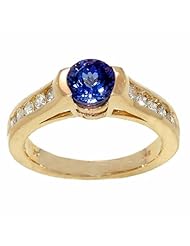 14K Yellow Gold Tanzanite and Diamond Ring -- LIFETIME WARRANTY