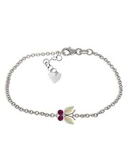 14k White Gold Opal and Ruby Butterfly Bracelet