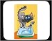 Decorated Mouse Pad with faucet, water, cat, touching, animal