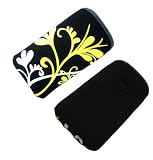 Produkt-Bild: Universal Handytasche Einschub Etui Beutel schwarz mit gelbem Blumenmuster f&uuml;r Samsung Galaxy Mini 2 S6500