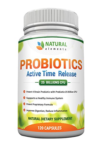BEST PROBIOTIC SUPPLEMENT Formulated With Prebiotic Strain For Maximum Effectiveness â˜…120 Daily Veggie Capsules â˜… Probiotic for Women & Men - This is the ONLY Probiotic Supplement with Time Release Capsules Utilizing 25 Billion CFU (Lactobacillus