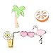 YABINA 5 pieces/set Enamel Fruit Orange Palm Tree Lapel Brooch Pin Collar Pin