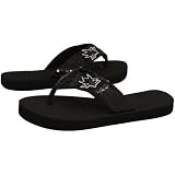 NHL San Jose Sharks Ladies Black Sequin Strap Flip Flops (7/8)