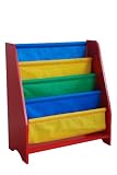 Beck Childrens Primary Color Wooden Bookshelf with Canvas Shelves