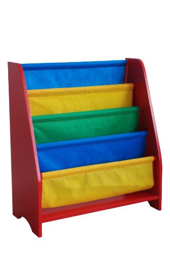 Beck Children's Primary Color Wooden Bookshelf with Canvas Shelves