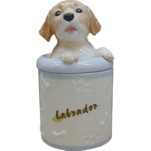 Yellow Labrador Collectible Dog Puppy Cookie Jar Container Statue Art by