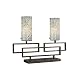 Twin Two Light Table Lamp in Hand Painted Antique Brass