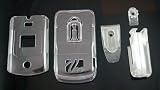 For Motorola Razr V3X Hard Case Cover Protector + Removable Clips - Transparent Clear