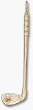 Large Golf Club with Pearl Golf Ball Pendant - 14KT Gold Jewelry