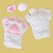 2 Stück Weiß Katzefuss Paw Plush Gloves und Katzenohren Haarspangen Haarnadeln Partei Cosplay