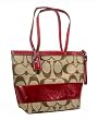 Coach Signature Red Stripe Handbag