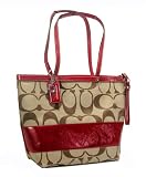 Coach Signature Red Stripe Handbag