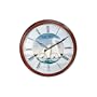 Seth Thomas Endeavor Nautical Ship Dial Stained Brown Cherry Finish with Thermometer and Hygrometer Nautical Wall Clock