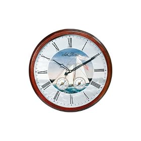 Seth Thomas Endeavor Nautical Ship Dial Stained Brown Cherry Finish with Thermometer and... by Seth Thomas