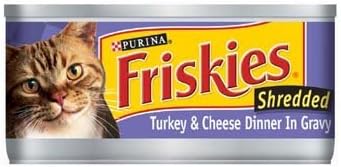 Friskies Shredded Turkey & Cheese Dinner In Gravy 5.5 oz (Pack of 24)
