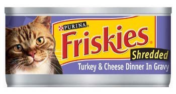 Friskies Shredded Turkey & Cheese Dinner In Gravy 5.5 oz (Pack of 24)