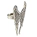Outstanding Vintage Gothic Style Adjustable Metal Finger Ring In Bronze Color And Angel Bird Wings Shaped Design Encrusted With Rhinestones Crystals Gemstones By VAGA®