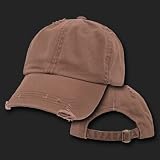 Brown Vintage Distressed Polo Style Unstructured Low-Profile Baseball Cap Hat