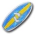 One World Kids Handpainted Large Drawer Knob, Maui Wowie Surfboard. 4'' x 2''