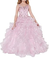 Girls Lace-Up  Crystal  Halter One Shoulder  Ball Gown Pageant Dress/Party Dress/Wedding Dress  With Ruffles