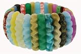 Wavy Style Bracelet - Multi Colored Blues and Gree