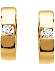 1/5 ct tw Diamond Hoop Earrings in 14k Yellow Gold