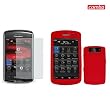 BlackBerry Storm2 9550 Combo Trans. Red Silicon Skin Case + LCD Screen Protector for BlackBerry Storm2 9550 + Free LiveMyLife Wristband