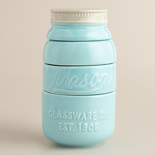 Mason Jar Ceramic Measuring Set: Cups and Spoons; with Multipurpose Towel
