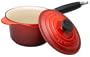 Le Creuset Enameled Cast-Iron 1-1/4-Quart Precision Pour Saucepan with Cover, Red