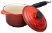 Le Creuset Enameled Cast-Iron 1-1/4-Quart Precision Pour Saucepan with Cover, Red