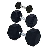 Champion Barbell 65 lbs. Rubber Encased Solid Hex Dumbells