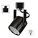 Liphontcta H System GU10 Line Voltage Track Lighting Fixture Black with 7.5W 3K Warm White LED Bulb HTC-9154-W3K-BK