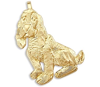 14k Yellow Gold Dog Puppy Charm Pendant New CUTE