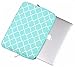 MOSISO Canvas Geometric Pattern Sleeve Bag Compatible with 15-15.6 inch Laptop with Small Case, Pure Blue Quatrefoil