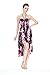 Women's Hawaiian Butterfly Luau Dress in Black Pink Panel Hibiscus Palm Print